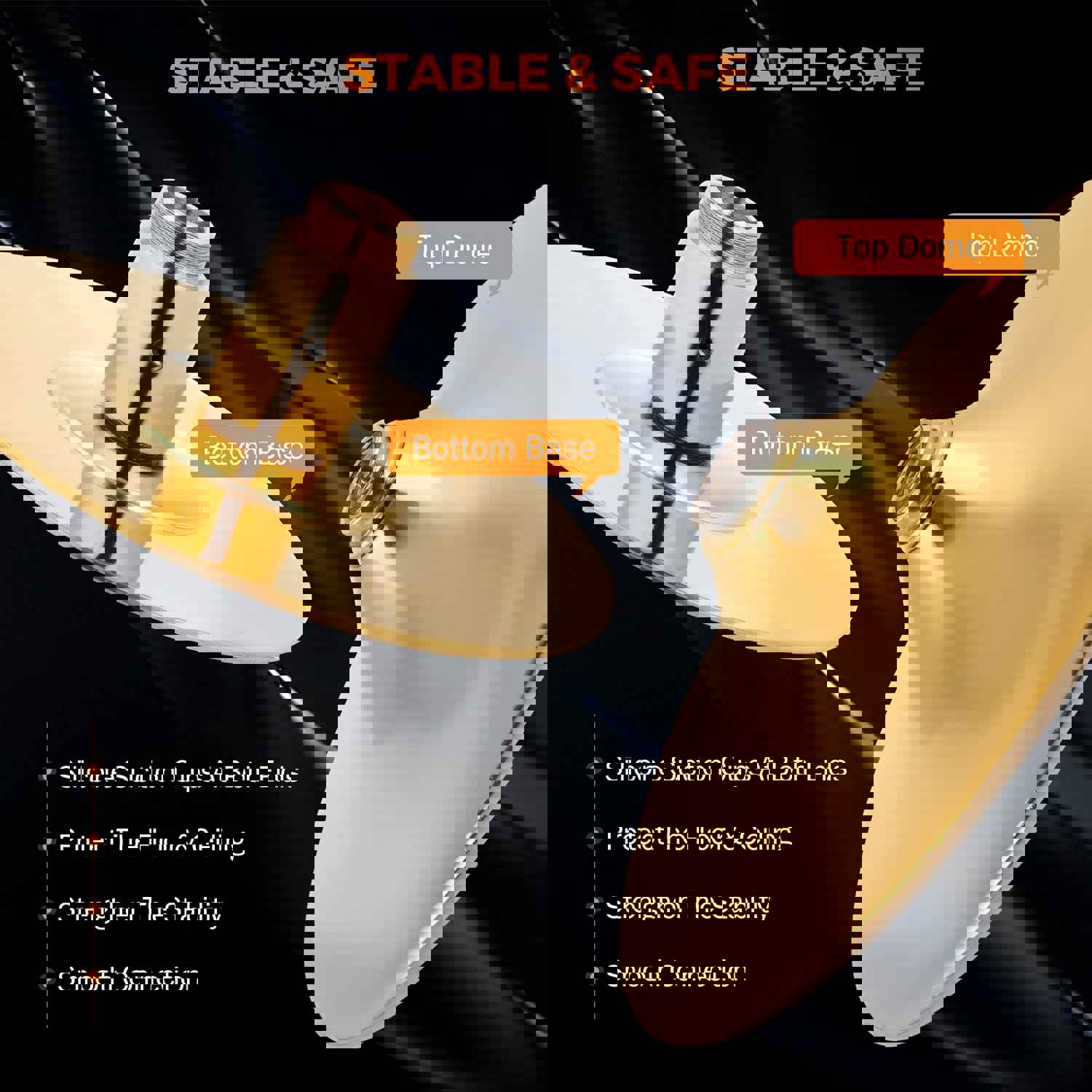 Professional Spinning & Static Stripper Pole for Home, Gym, and Party - Gold (2.235-2.745m / 7.33-9ft)