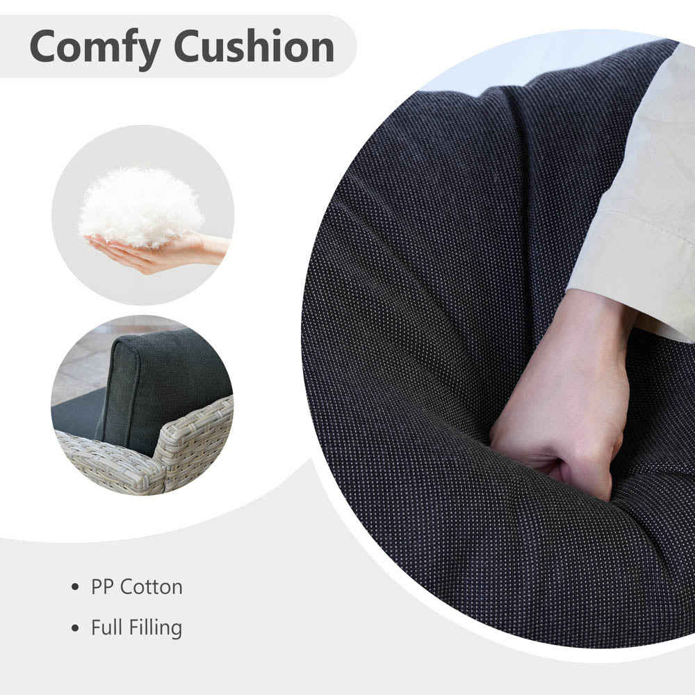 Ovios Athena Series 9-Piece Outdoor Patio Furniture Set with Swivel Chair & Fire Pit Table