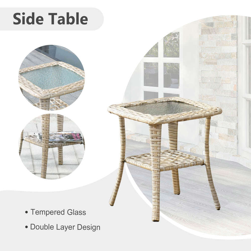 Ovios Athena Series 9-Piece Outdoor Patio Furniture Set with Swivel Chair & Fire Pit Table