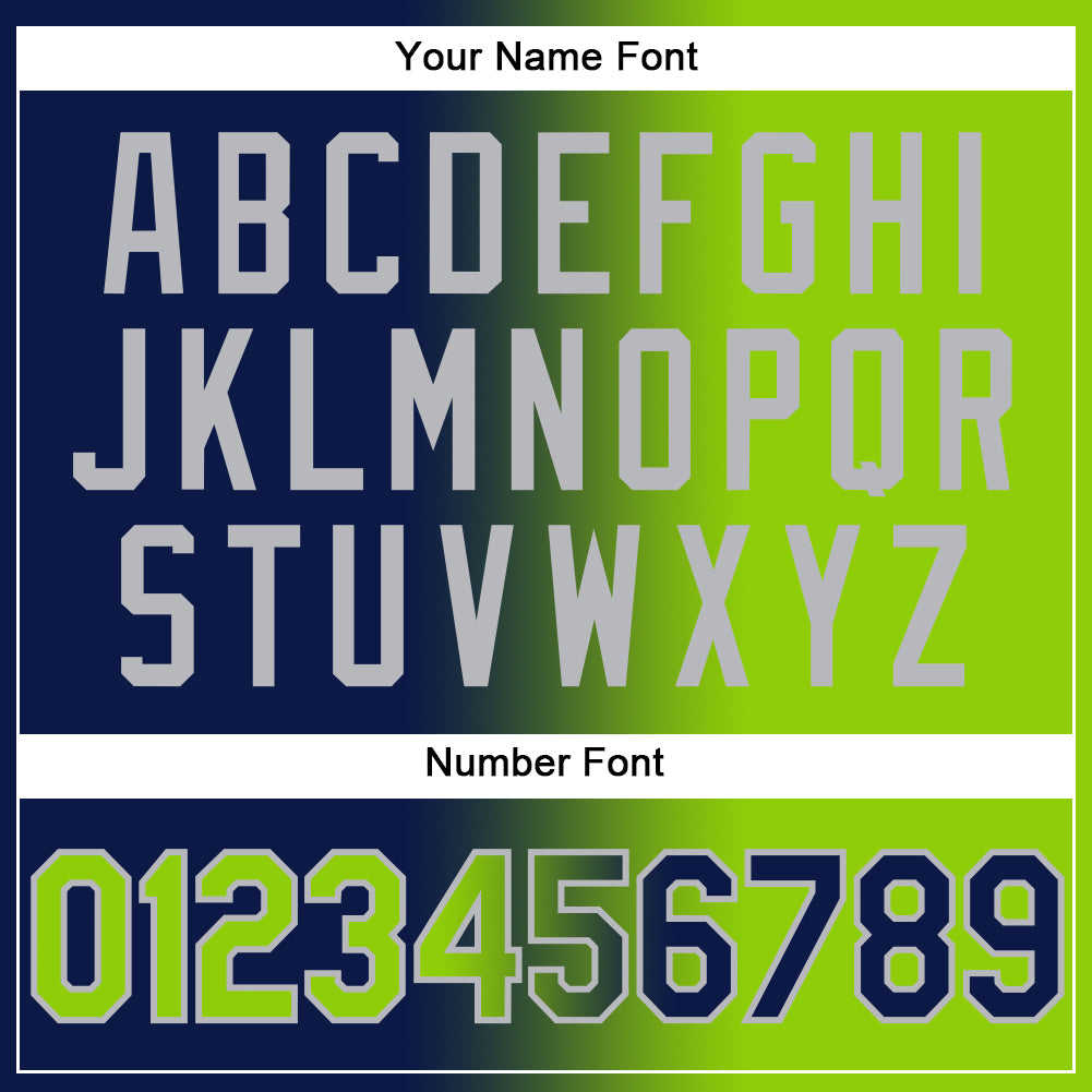 Custom Stitched Navy Neon Green-Gray Gradient Sports Hoodie