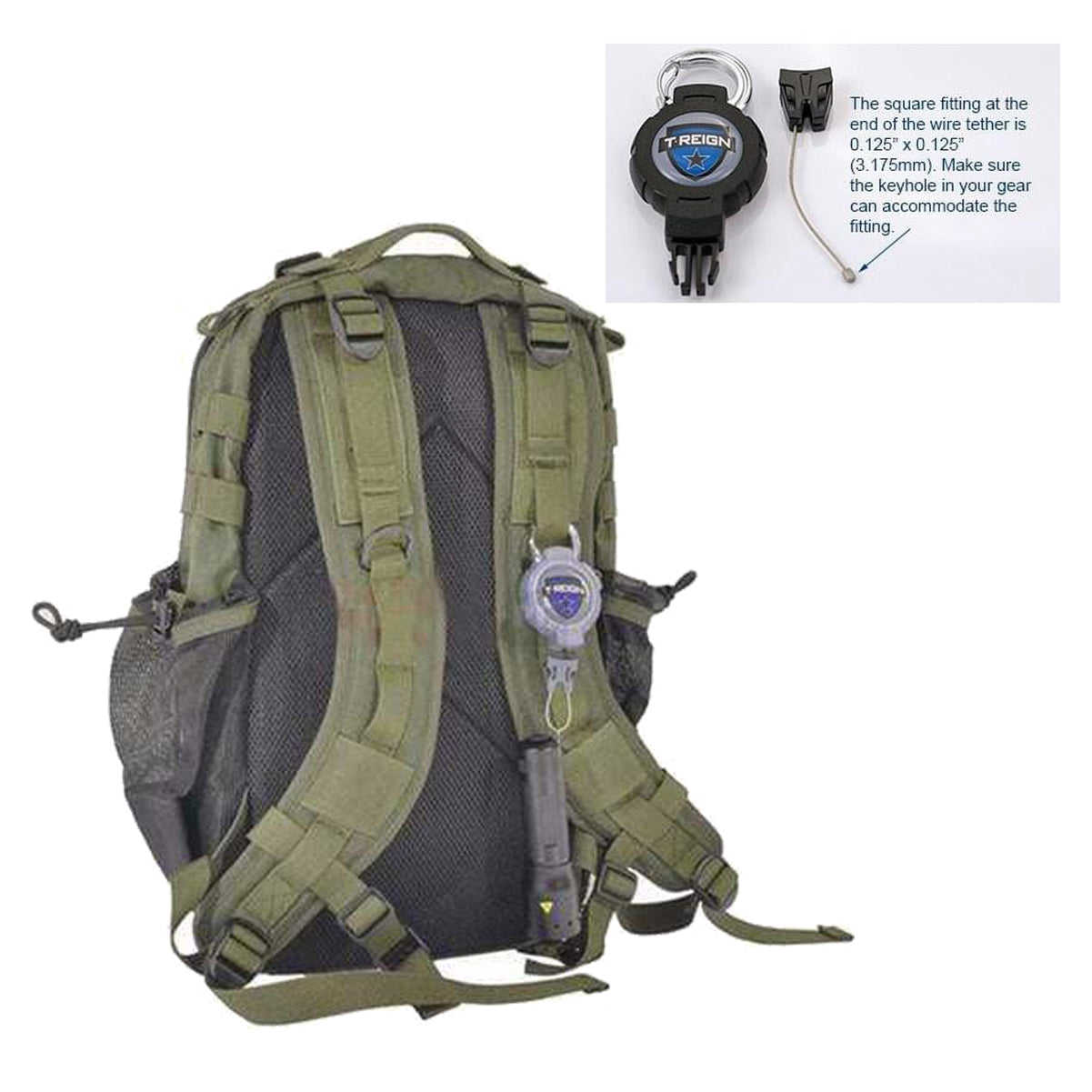 T-Reign Medium Black Outdoor Retractable Gear Tethers (0TRG-42X) - Practical Outdoor Accessory