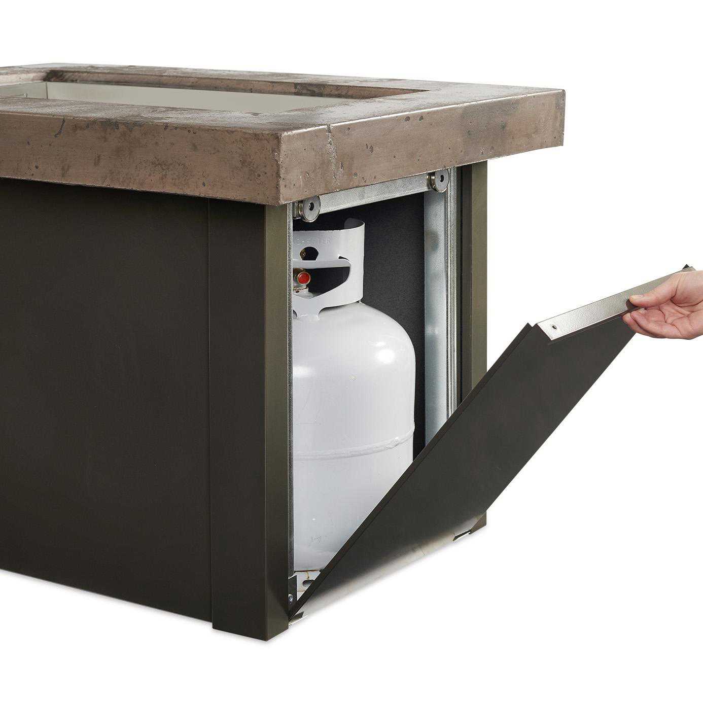 The Outdoor GreatRoom Company Providence 32-Inch Rectangular Natural Gas Fire Pit Table - Brown