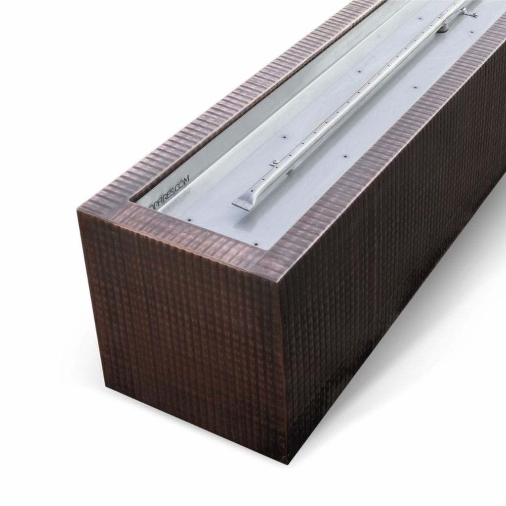 Outdoor Plus 72 Eaves Copper & Corten Steel & Stainless Steel Rectangle Fire Pit