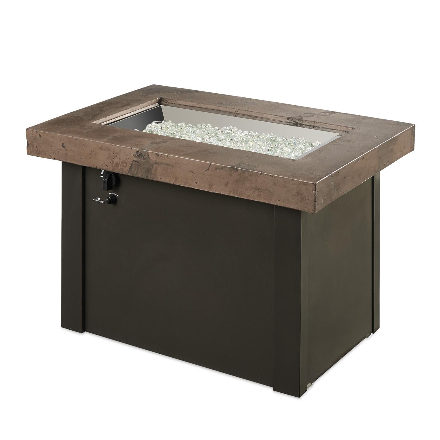 The Outdoor GreatRoom Company Providence 32-Inch Rectangular Natural Gas Fire Pit Table - Brown