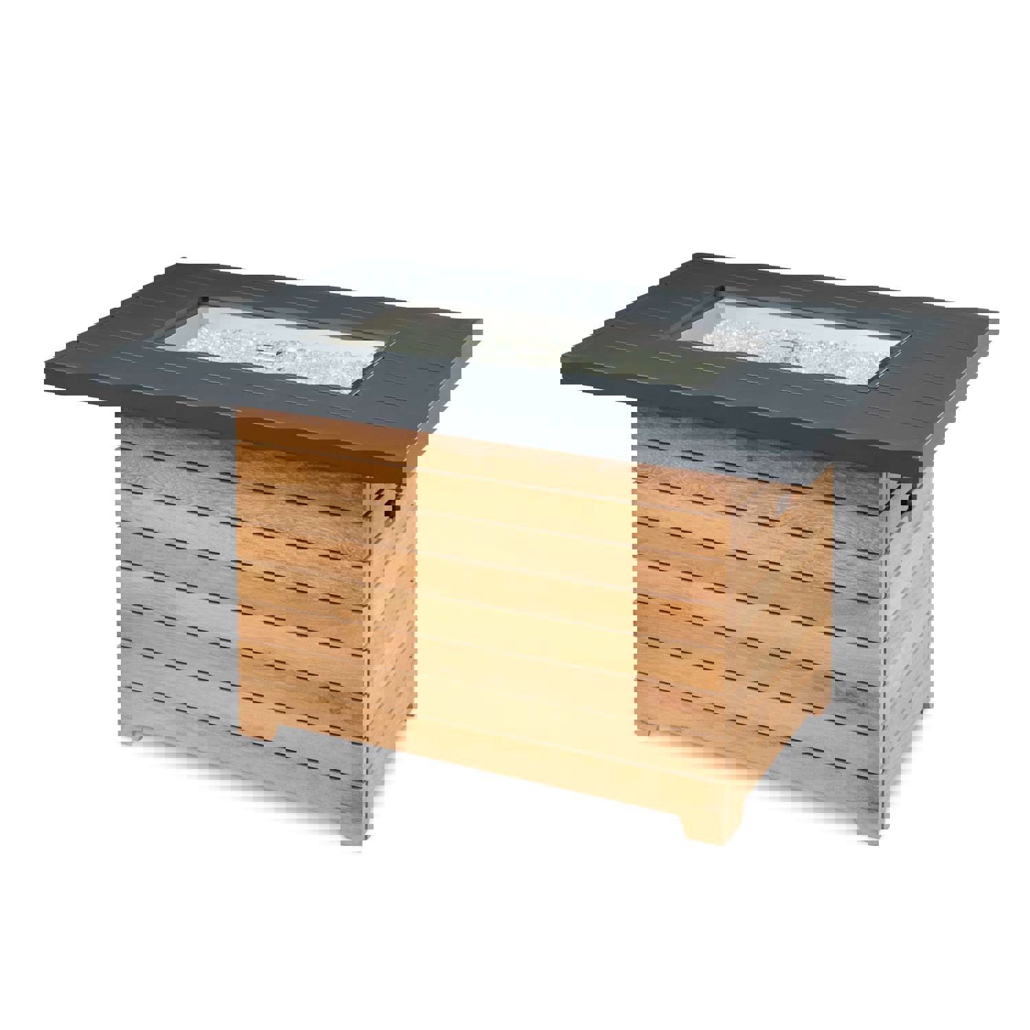 Darien Rectangular Gas Fire Pit Table with Aluminum Top | DAR-1224-K