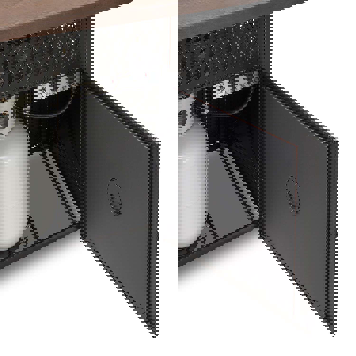 Endless Summer The Donovan Dual Heat LP Gas Outdoor Fire Pit/Patio Heater with Wood Look Resin Mantel