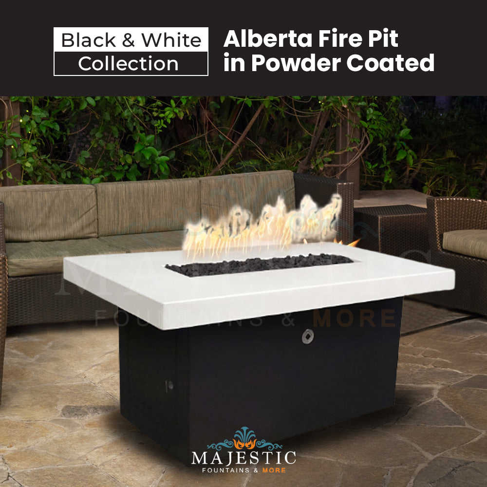 Alberta Fire Pit in Powder Coated Metal by The Outdoor Plus - The Black & White Collection + Free Cover