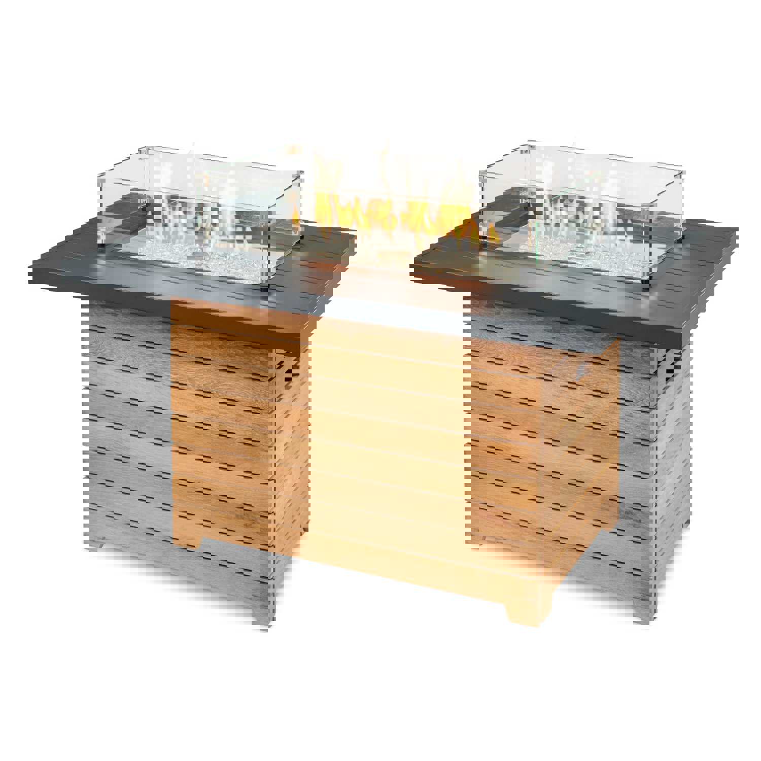 Darien Rectangular Gas Fire Pit Table with Aluminum Top | DAR-1224-K