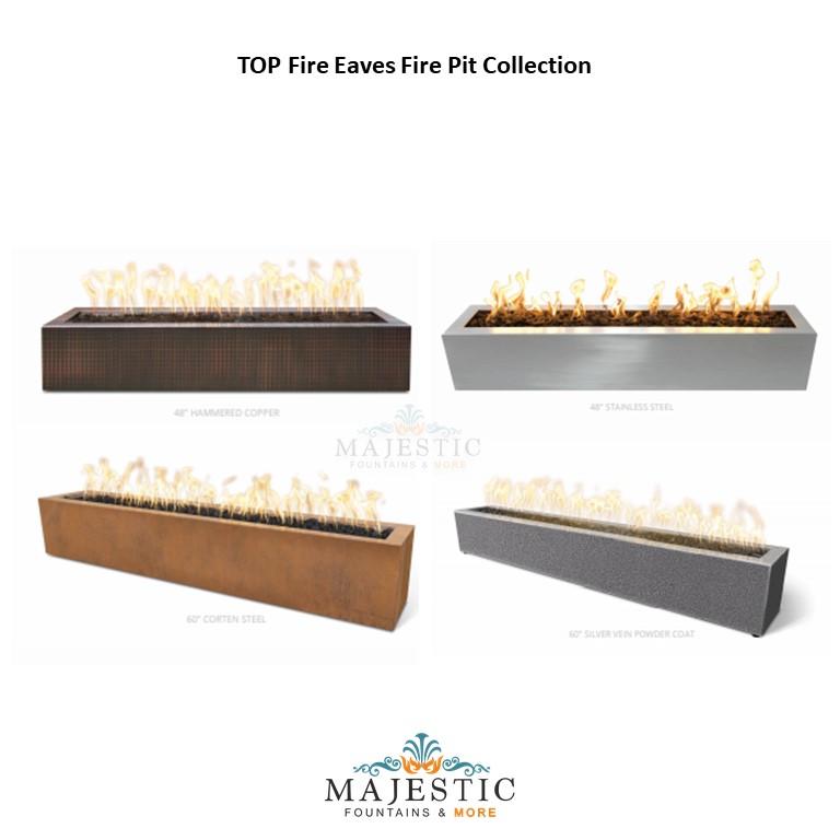 Outdoor Plus Eaves Rectangle Metal Fire Pit with Free Cover