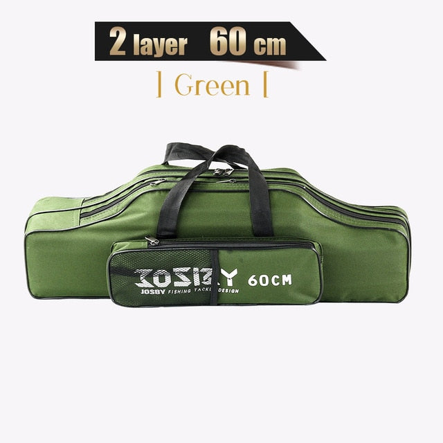 JOSBY Oxford Cloth Multifunctional Large Capacity Fishing Rod Storage Bag - 3-Layer, Foldable, Waterproof