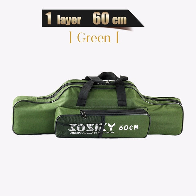JOSBY Oxford Cloth Multifunctional Large Capacity Fishing Rod Storage Bag - 3-Layer, Foldable, Waterproof