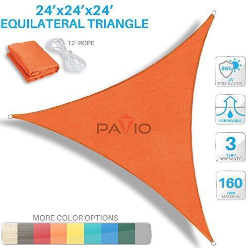 PATIO Paradise 8 x 8 x 8 Brown Sun Shade Sail Triangle Canopy - UV Block, Durable Outdoor Cover