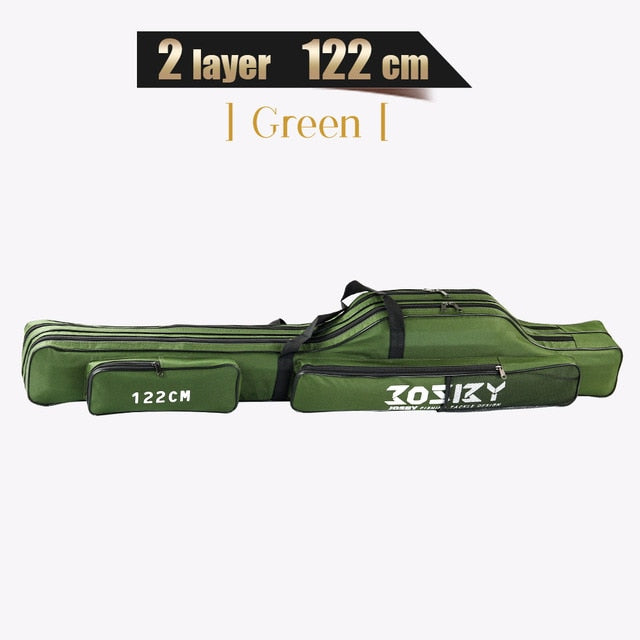 JOSBY Oxford Cloth Multifunctional Large Capacity Fishing Rod Storage Bag - 3-Layer, Foldable, Waterproof