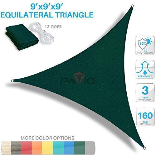 PATIO Paradise 8 x 8 x 8 Brown Sun Shade Sail Triangle Canopy - UV Block, Durable Outdoor Cover