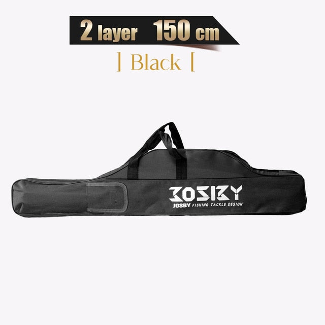 JOSBY Oxford Cloth Multifunctional Large Capacity Fishing Rod Storage Bag - 3-Layer, Foldable, Waterproof