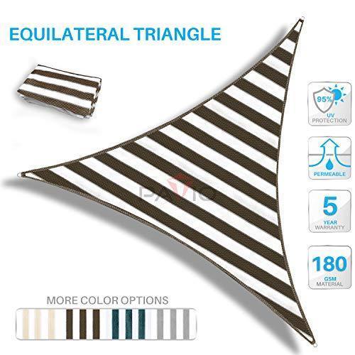 PATIO Paradise 8 x 8 x 8 Brown Sun Shade Sail Triangle Canopy - UV Block, Durable Outdoor Cover