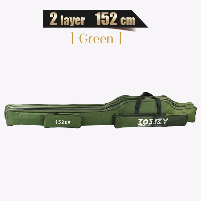 JOSBY Oxford Cloth Multifunctional Large Capacity Fishing Rod Storage Bag - 3-Layer, Foldable, Waterproof