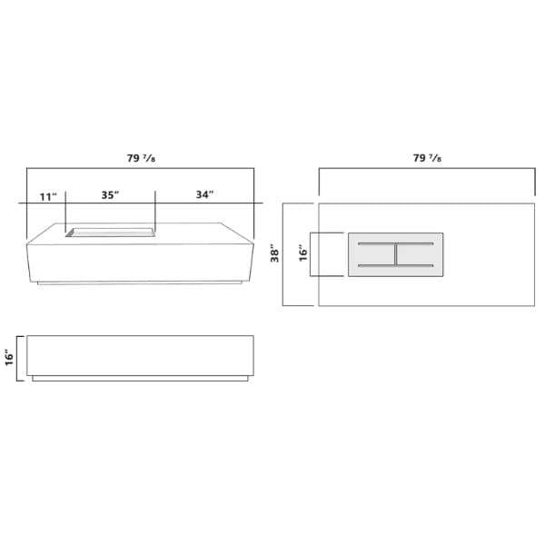 Stonelum Manhattan 02 Rectangular Concrete Fire Pit