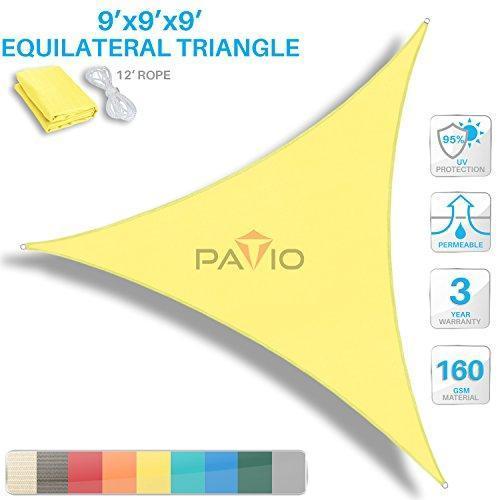 PATIO Paradise 8 x 8 x 8 Brown Sun Shade Sail Triangle Canopy - UV Block, Durable Outdoor Cover