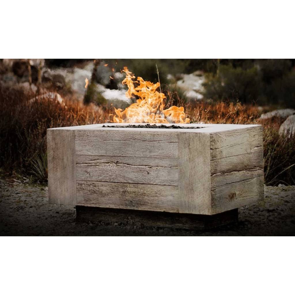 Outdoor Plus - Catalina GFRC Wood Grain Concrete Rectangle Gas Fire Pit 96