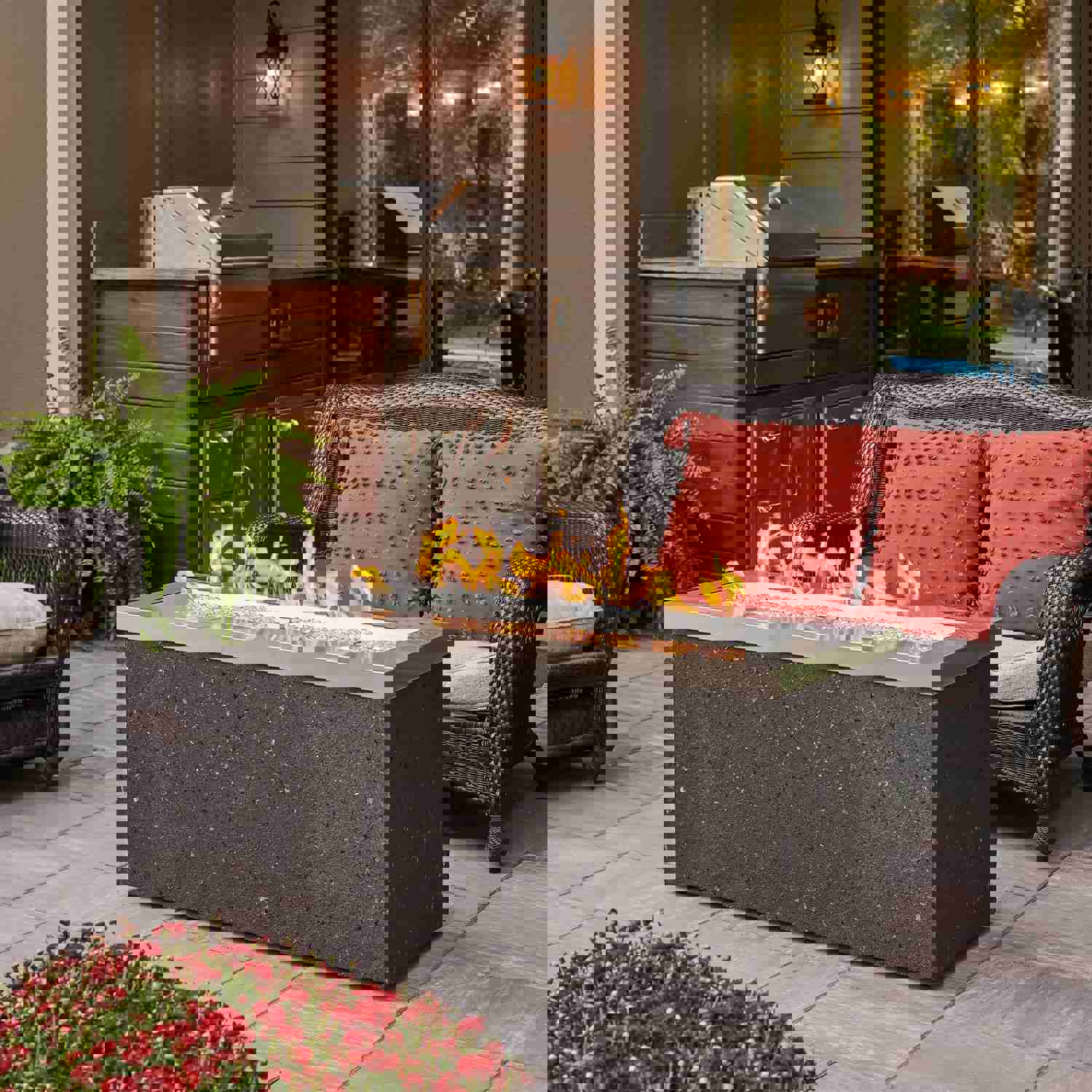 Key Largo Linear Gas Fire Pit Table