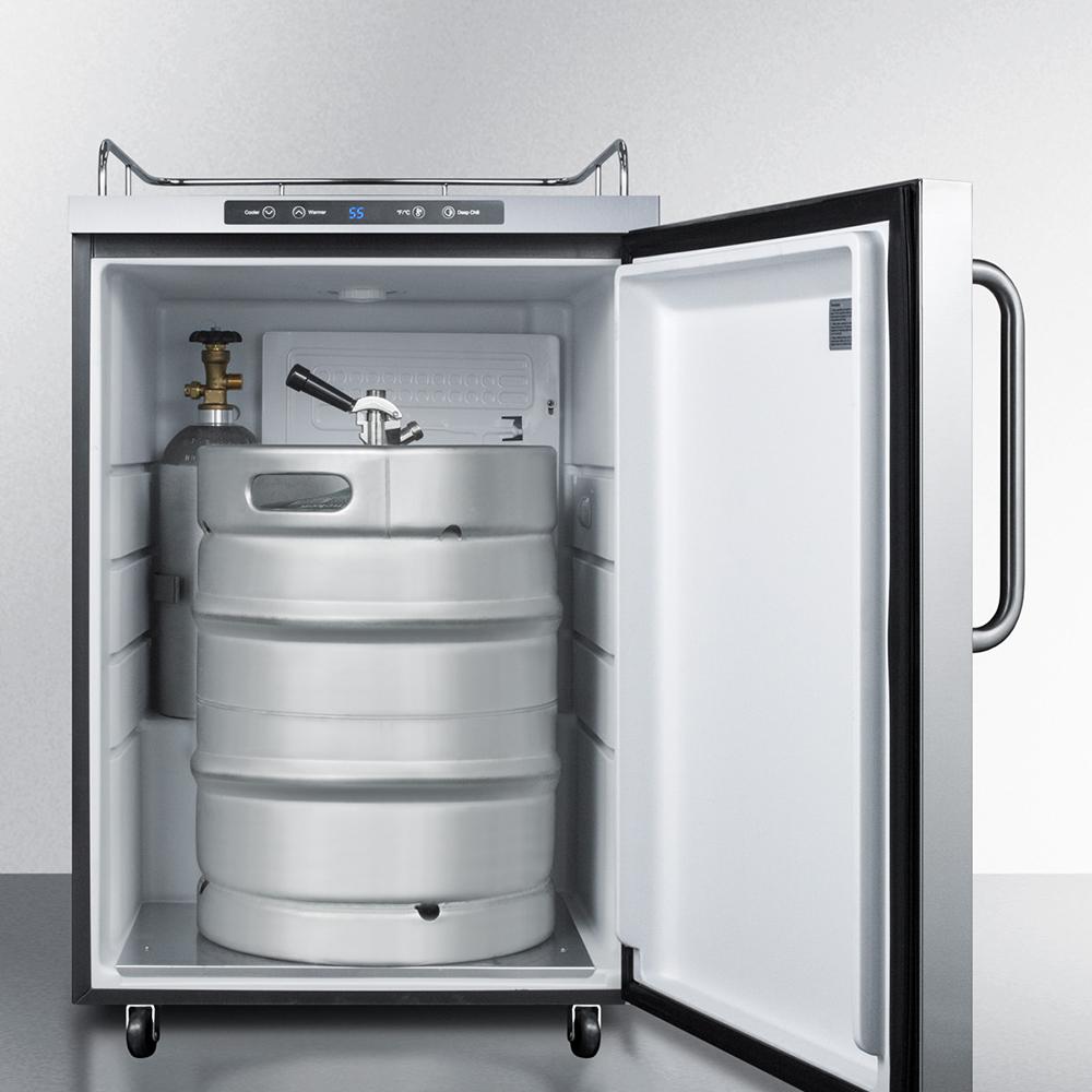 Summit SBC635MOSNK 24 Stainless Steel Freestanding Outdoor Kegerator with Digital Thermostat