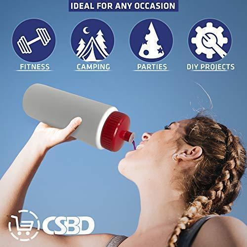 CSBD 32oz Sports Water Bottles, 4 Pack - Reusable, Leakproof, Customizable