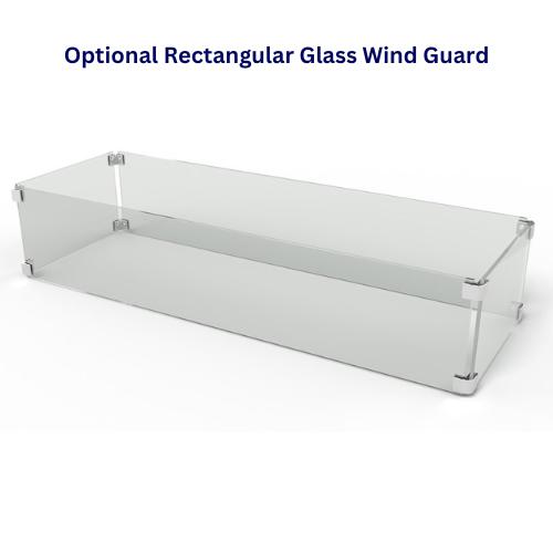 The Outdoor Plus 60 Rectangular Calabasas Stainless Steel Fire Pit Table