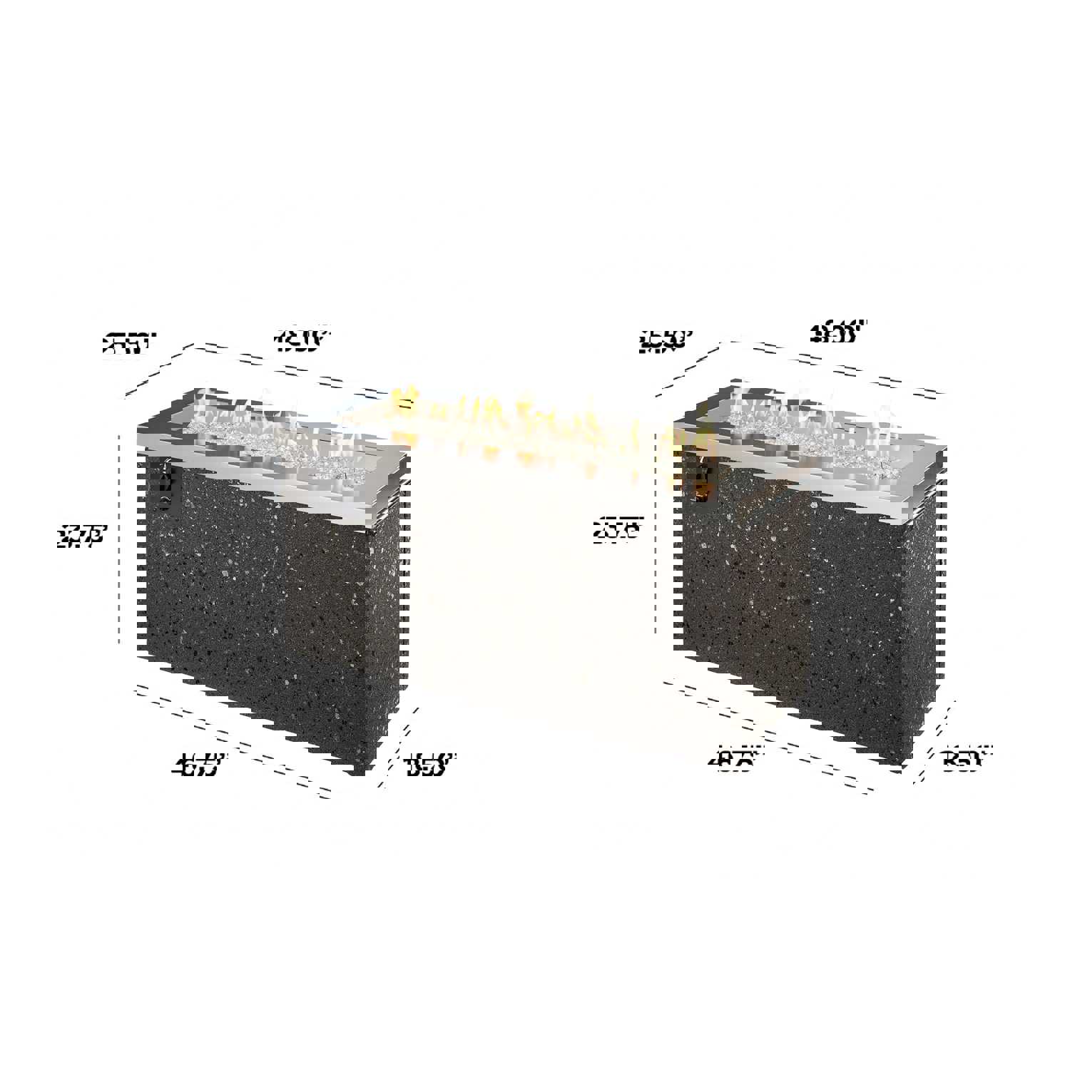 Key Largo Linear Gas Fire Pit Table