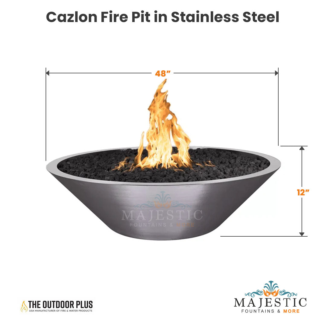 Outdoor Plus Cazlon Stainless Steel Fire Pit with Free Cover