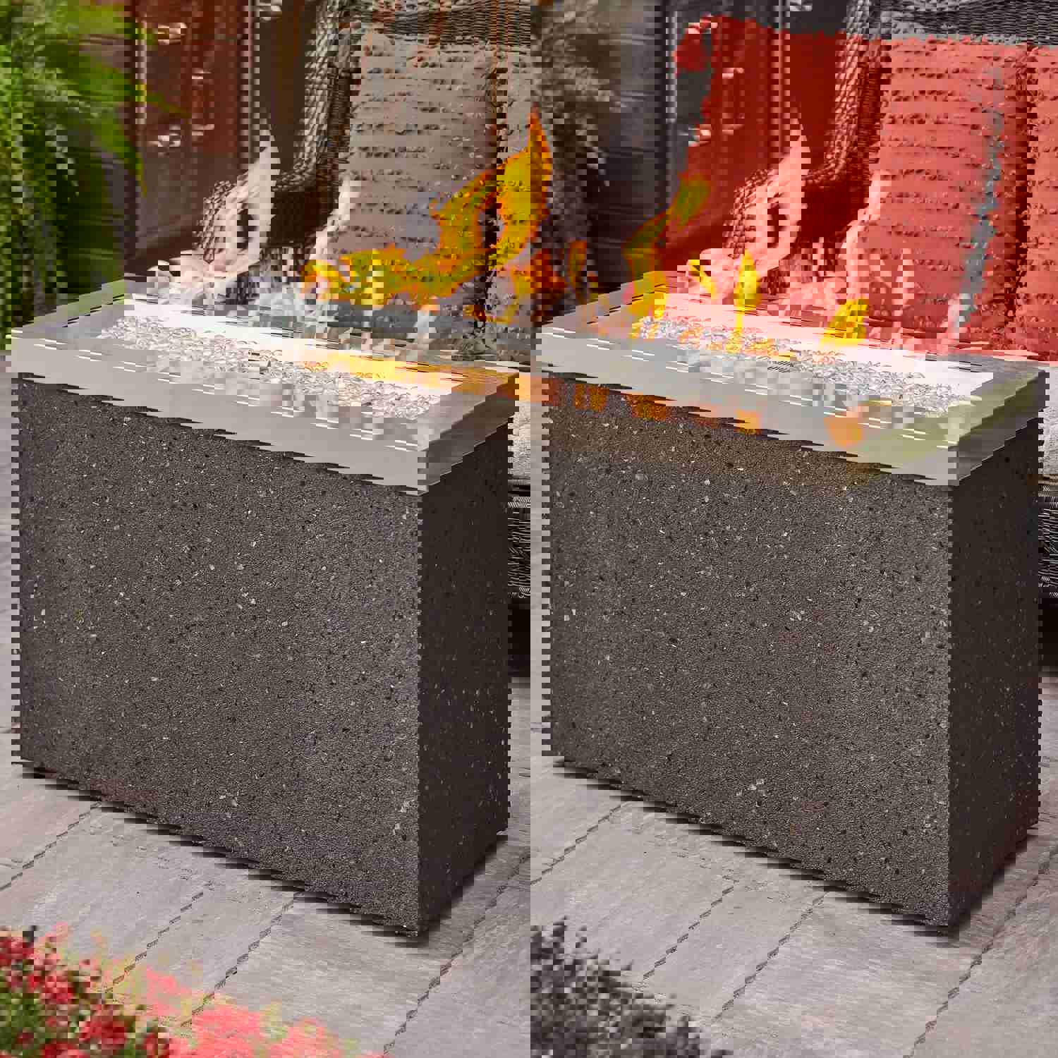 Key Largo Linear Gas Fire Pit Table