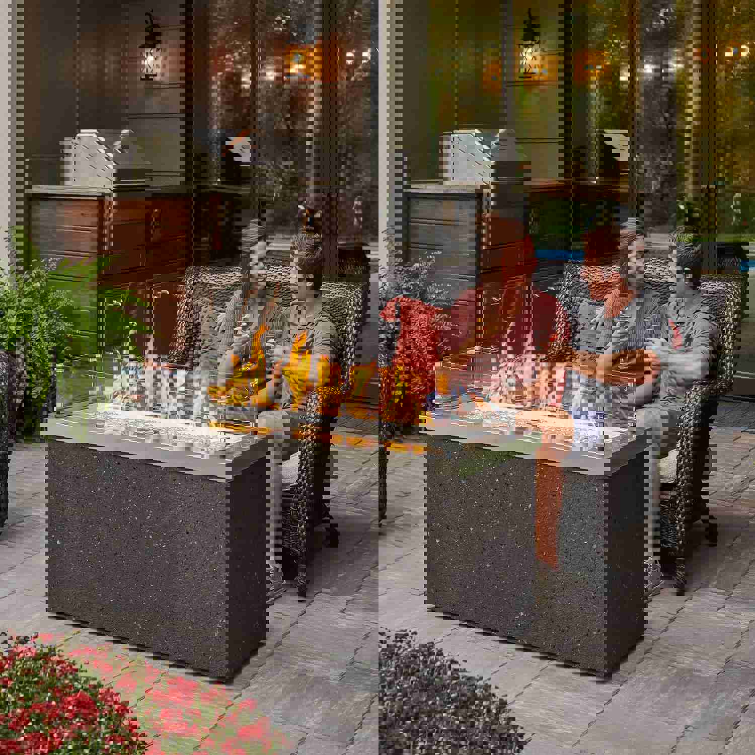 Key Largo Linear Gas Fire Pit Table