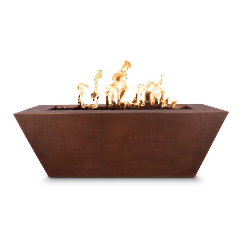 The Outdoor Plus 72 Mesa Copper & Corten Steel & Stainless Steel Rectangle Fire Pit Table