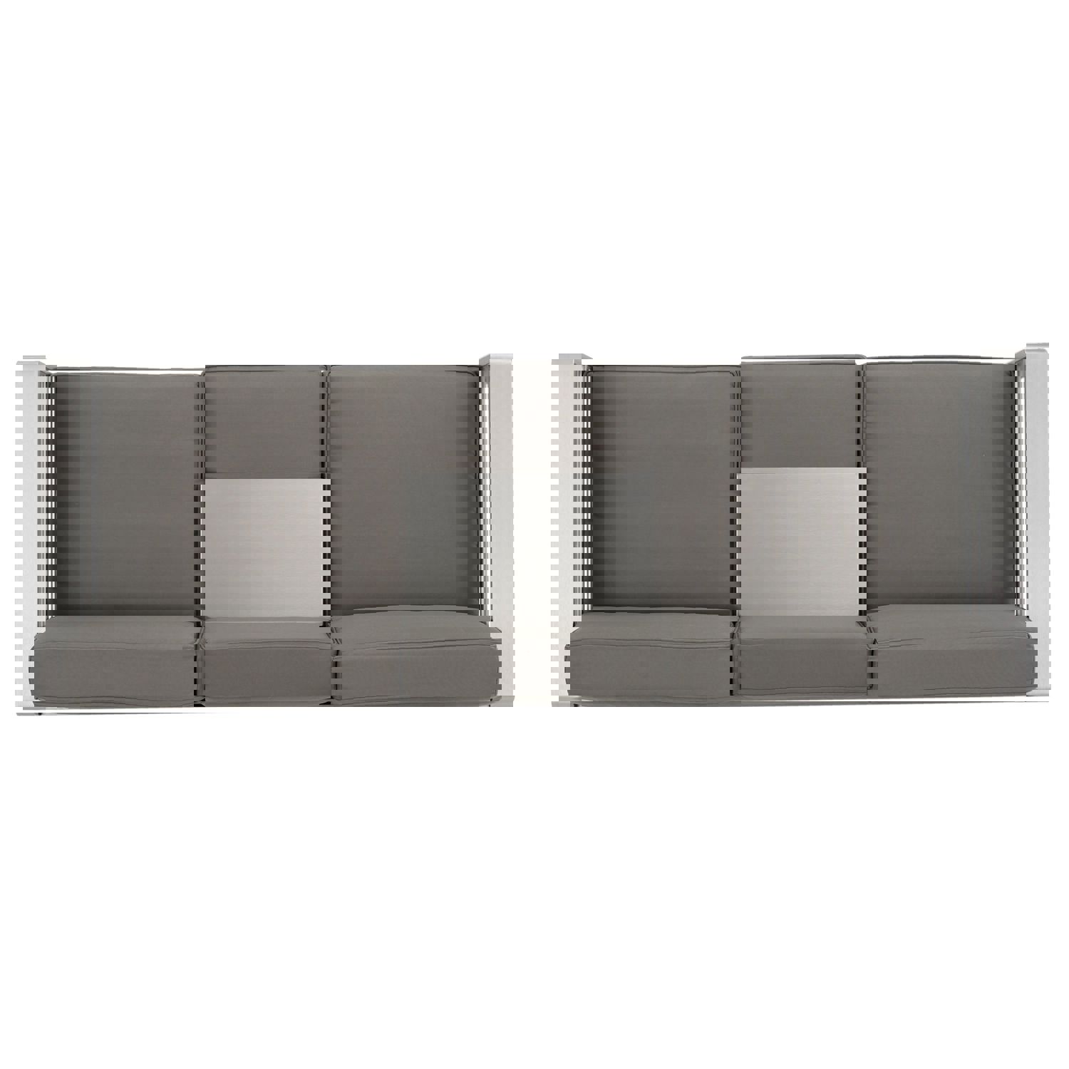 Coral Outdoor Aluminum 7 Seater Chat Set with Fire Pit