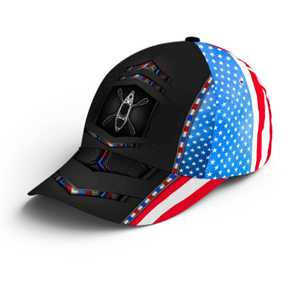 US Flag Kayaking Baseball Cap - Durable & Adjustable for Men and Women