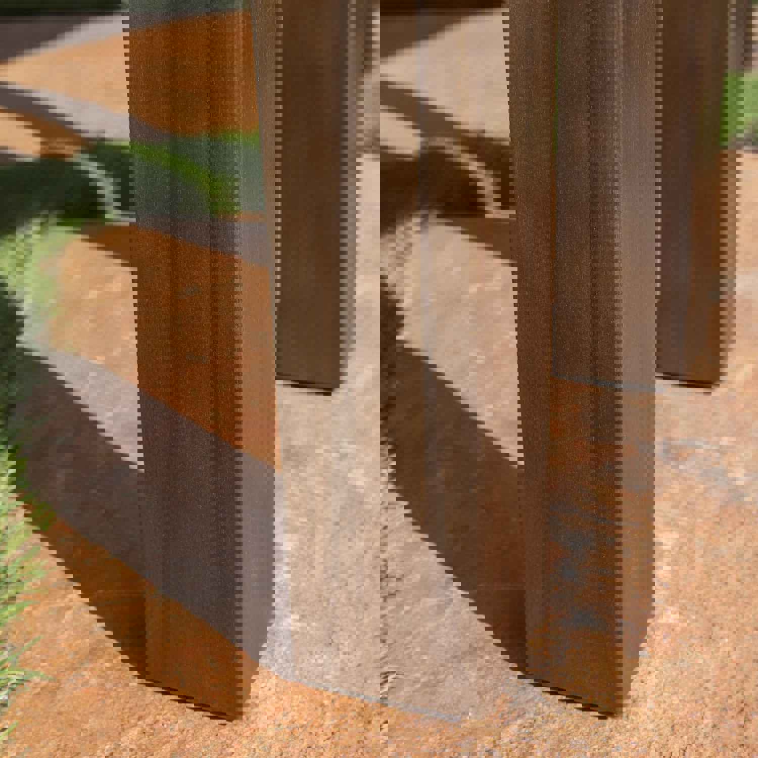 Marin Rustic Outdoor Slatted Dark Brown Acacia Wood Dining Table