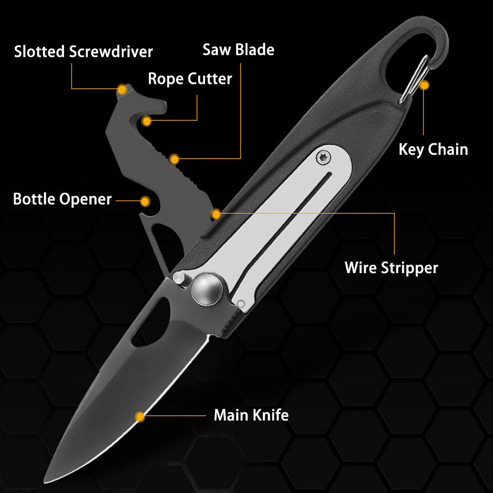 Caressolove Multifunctional Folding Pocket Knife - 7-in-1 EDC & Outdoor Multi Tool