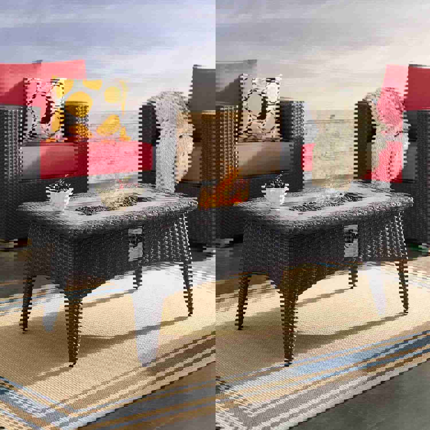 Modway Furniture Modern Splendor 43.5 Rectangle Outdoor Patio Fire Pit Table - EEI-2991