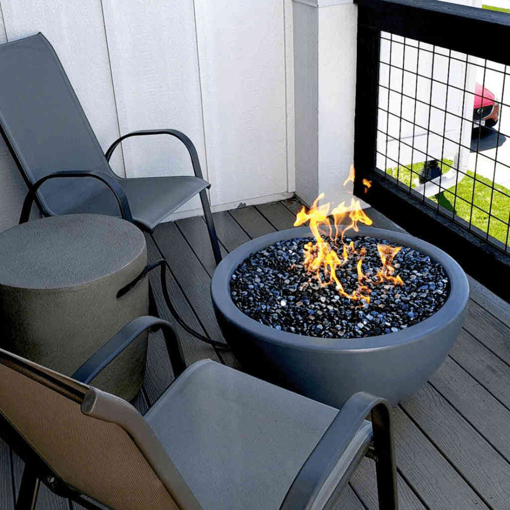 The Outdoor Plus - Luna GFRC Concrete Round Natural Gas Fire Pit 38