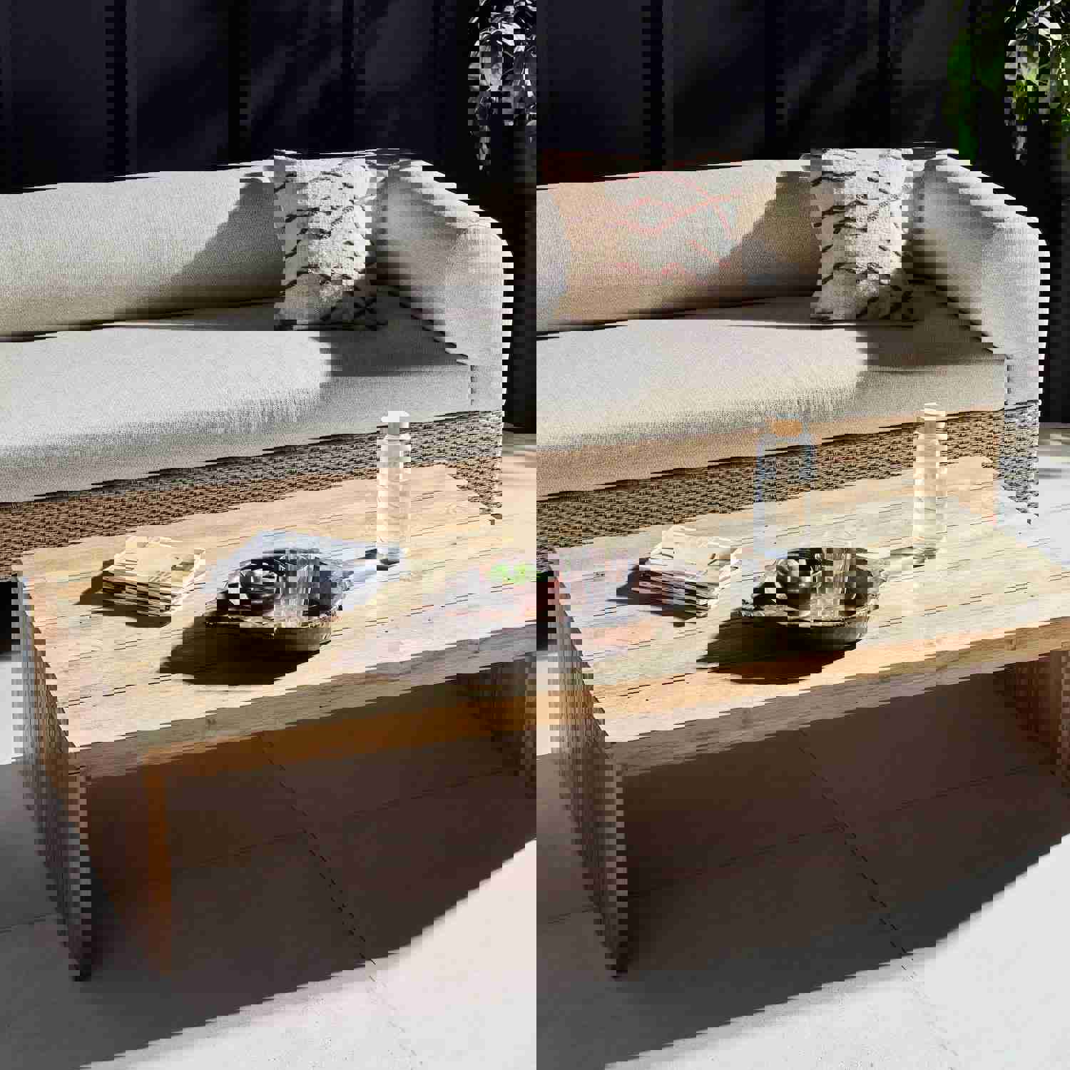 Gilroy Outdoor Coffee Table - Waterfall Style with Reclaimed Teak