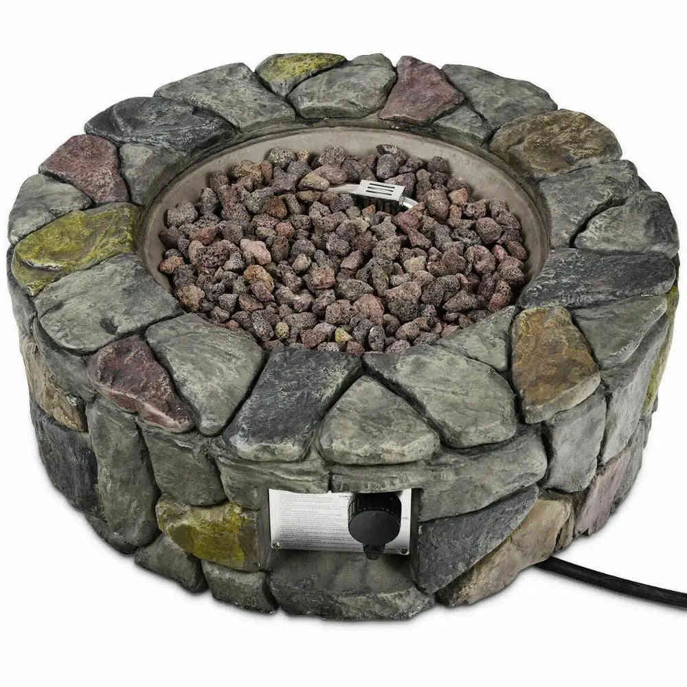 Outdoor Propane Fire Pit - 28 Stone - 40,000 BTUs