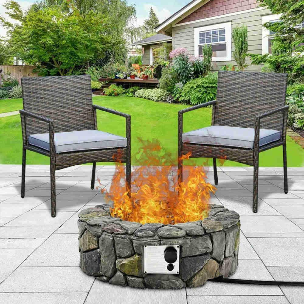 Outdoor Propane Fire Pit - 28 Stone - 40,000 BTUs