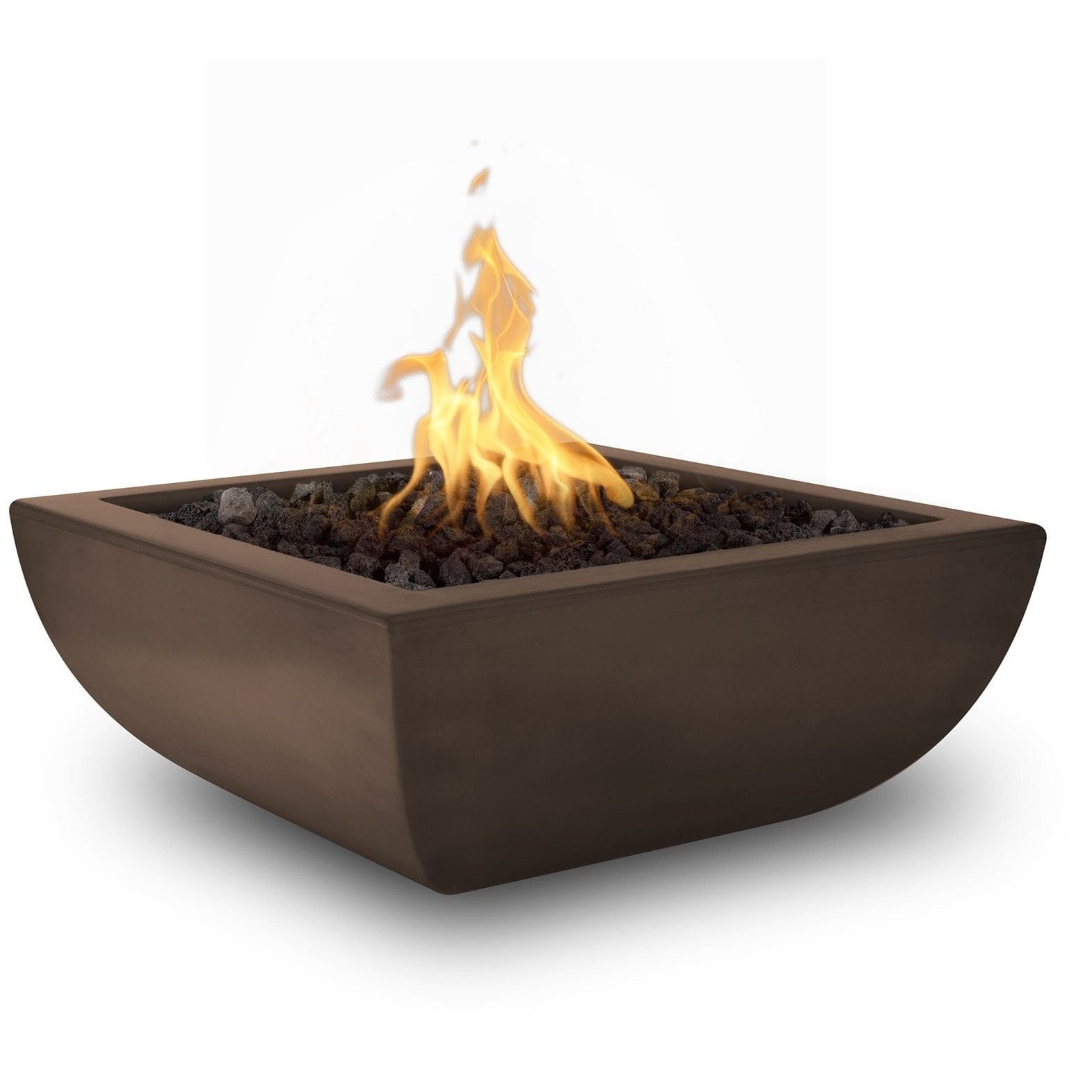 Outdoor Plus Avalon Square Fire Bowl in GFRC Concrete with Free Cover