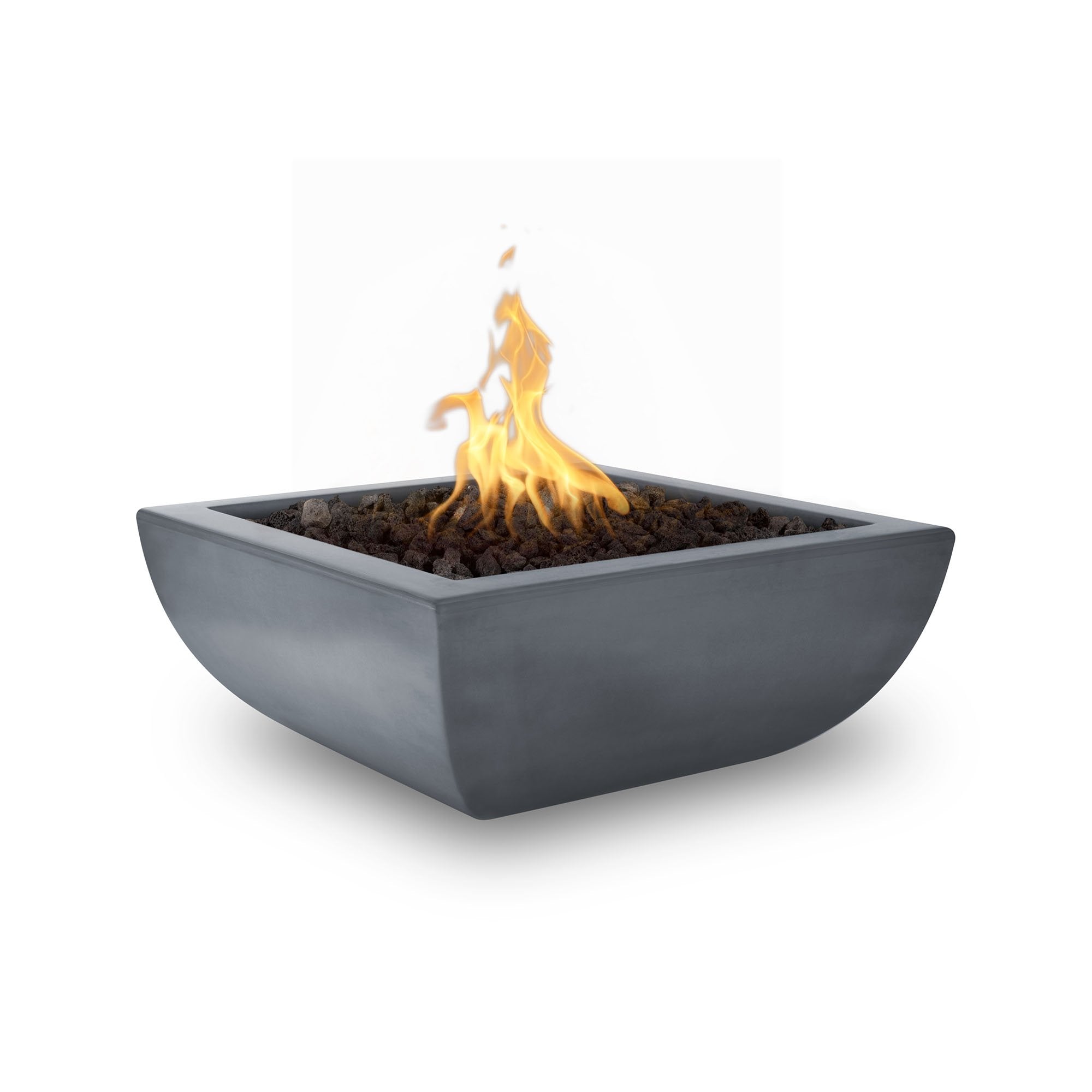 Outdoor Plus Avalon Square Fire Bowl in GFRC Concrete with Free Cover