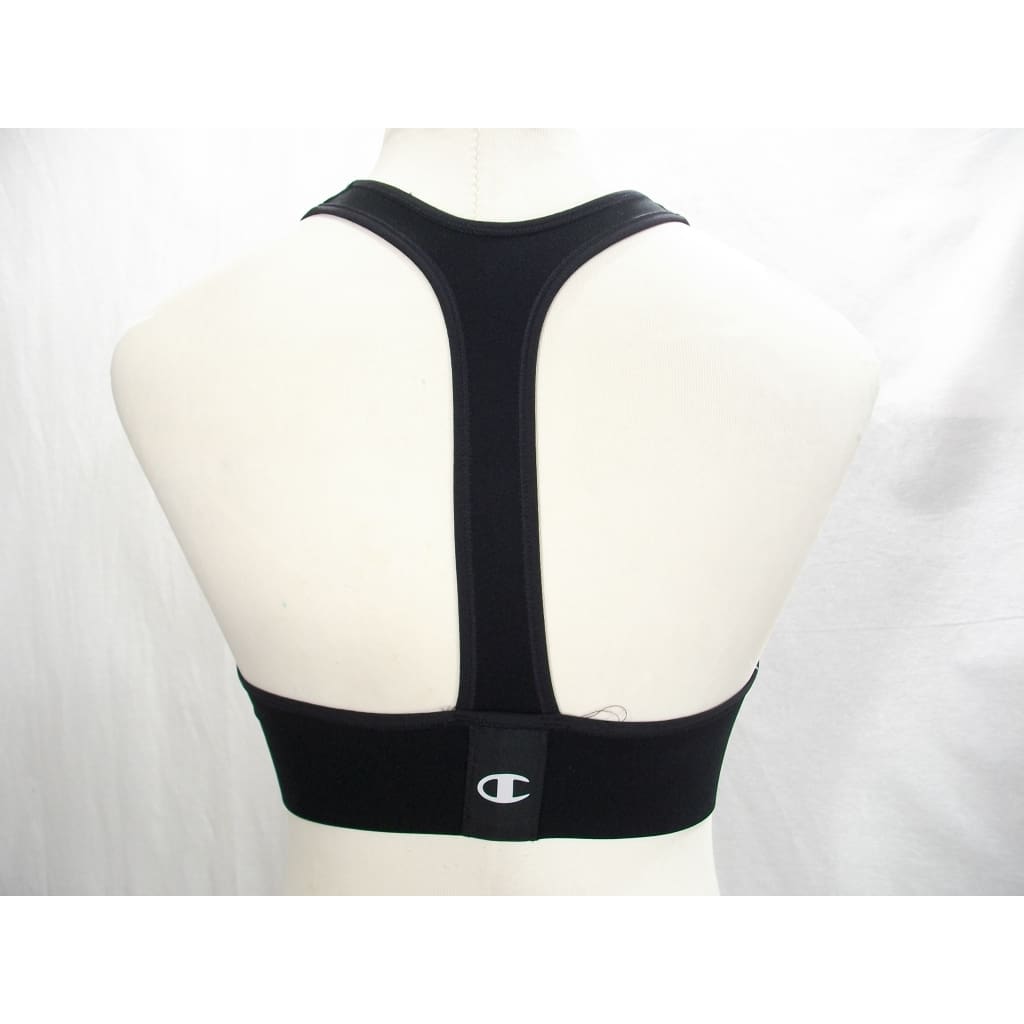 Champion B9504 Absolute Racerback Sports Bra with SmoothTec Band - Medium Black NWT