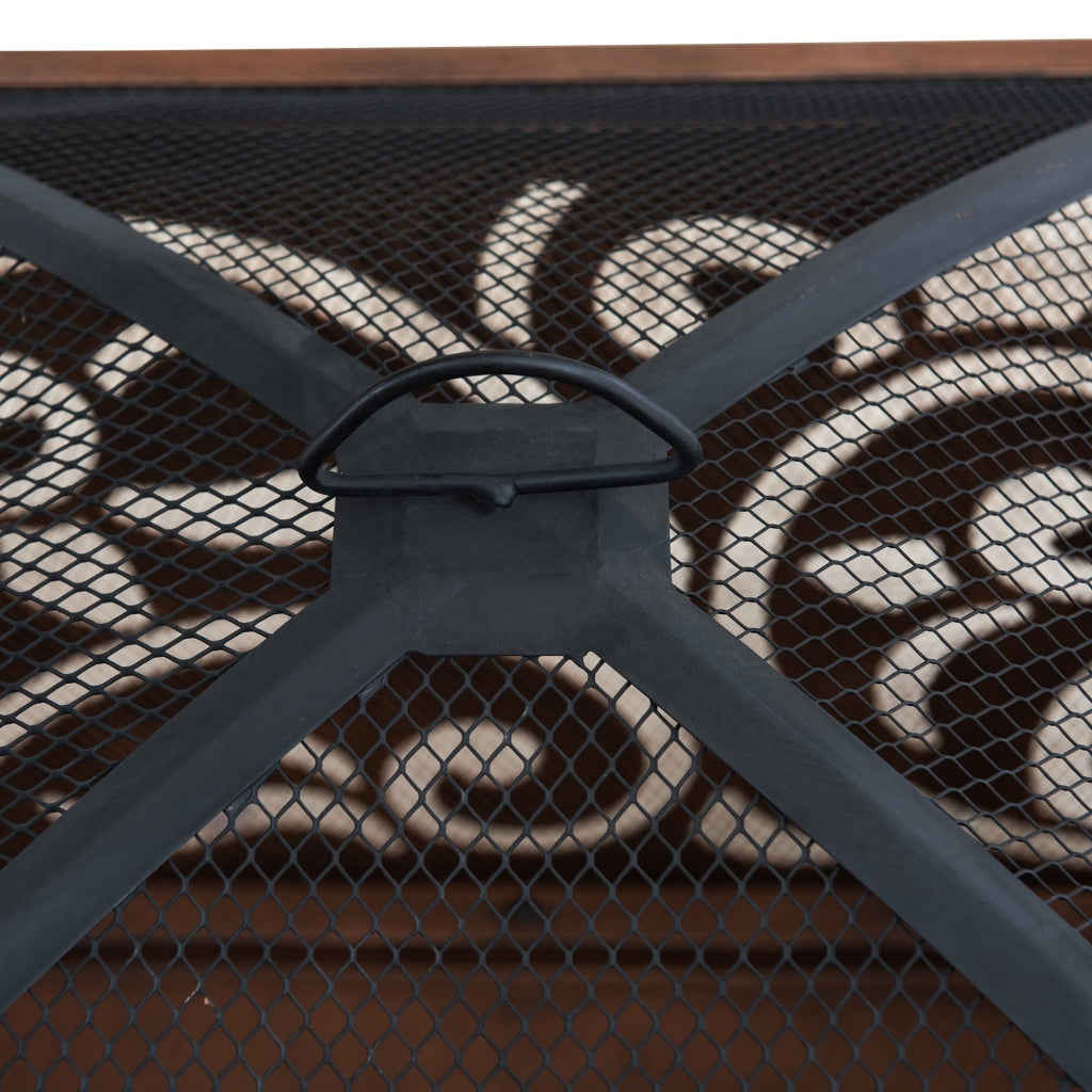 Sunjoy 26 in. Outdoor Fire Pit - Copper Steel Wood Burning Patio Fire Pit with Mesh Screen and Fire Poker