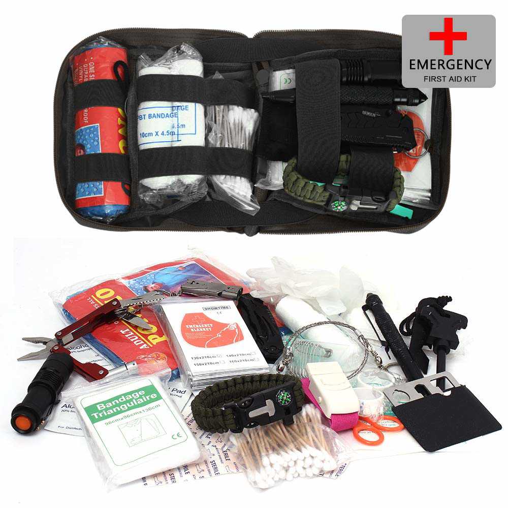 Upgraded 2-in-1 Survival First Aid Kit with Molle EMT Pouch for Outdoor Emergencies