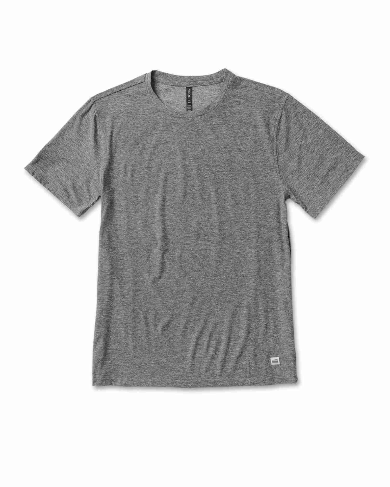 Vuori Strato Tech Tee Shirt Heather Grey - Softest Workout Apparel