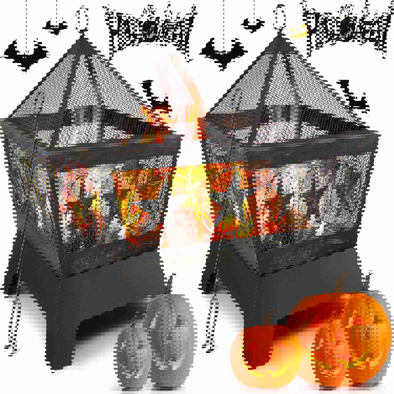 Amagabeli 24in Bronze Fire Pit - Outdoor Wood Burning Firebowl BG369