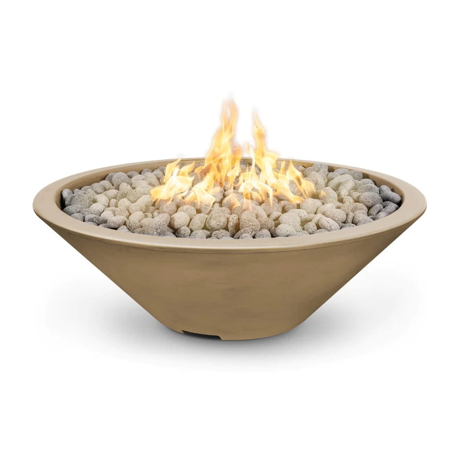 The Outdoor Plus 48 Cazo GFRC Concrete Narrow Ledge Round Fire Pit - Liquid Propane
